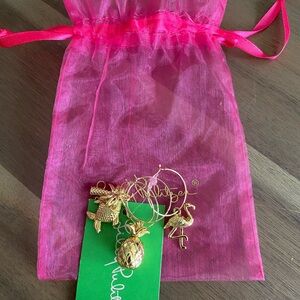 Lilly Pulitzer Wine Glass Charms set of 4